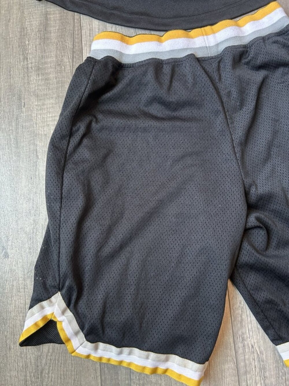 Something Inked Baseball Jersey Shorts Set Black Gold Size S Small Buttons Shirt - Picture 15 of 16